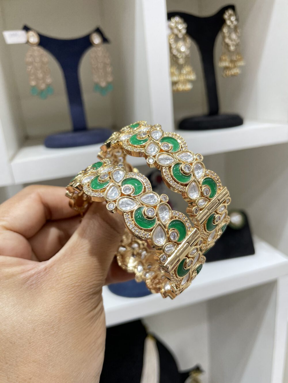 Moissanite & Polki Bangles #28341