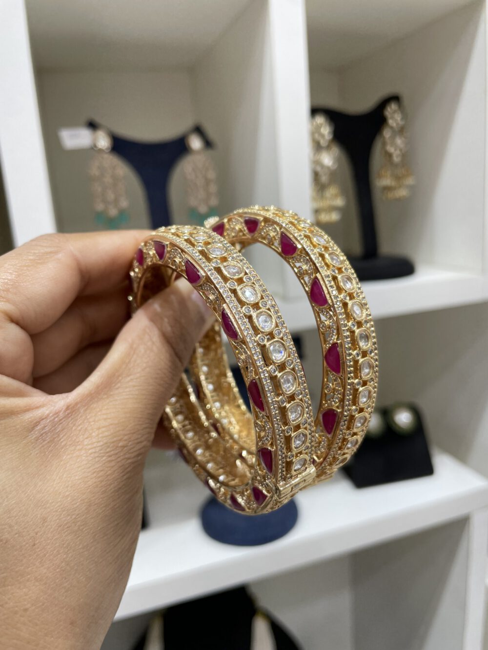 Moissanite & Polki Bangles #28355