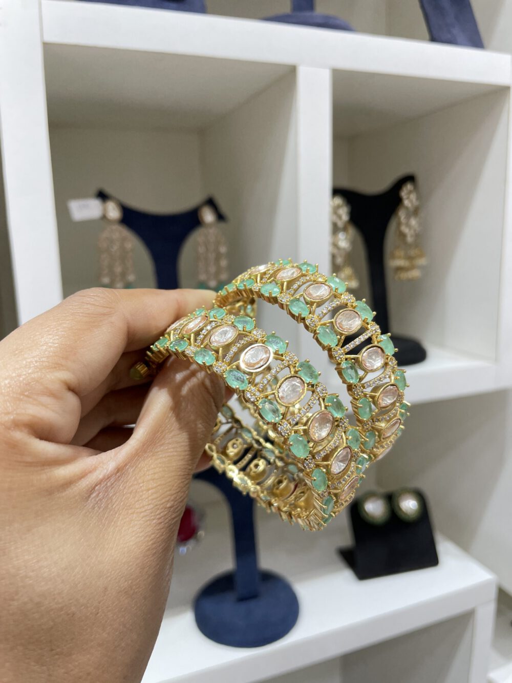Moissanite & Polki Bangles #47299