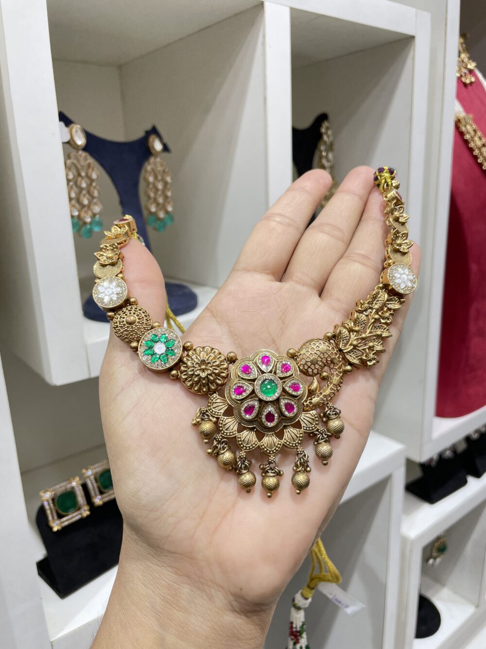 Antique Gold Necklace Set #46976
